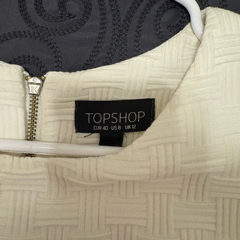 Topshop Ivory Textured Mini Dress - Picture 2 of 4